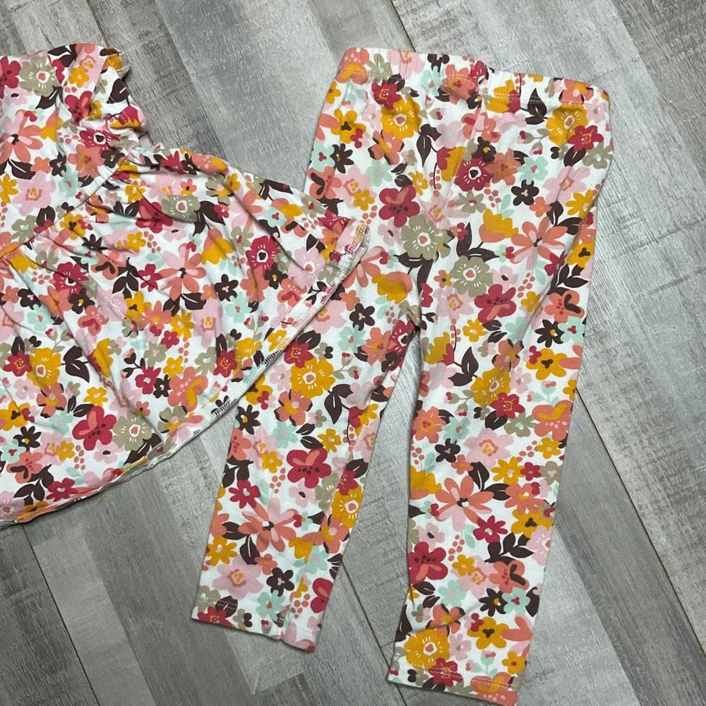 First Impressions Baby Girl Floral Ruffle Top and Leggings Set 24 Months Pink
